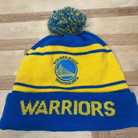 Golden State Warriors Beanie Winter Cap Yellow Blue Adult Unisex NBA - Picture 1 of 4